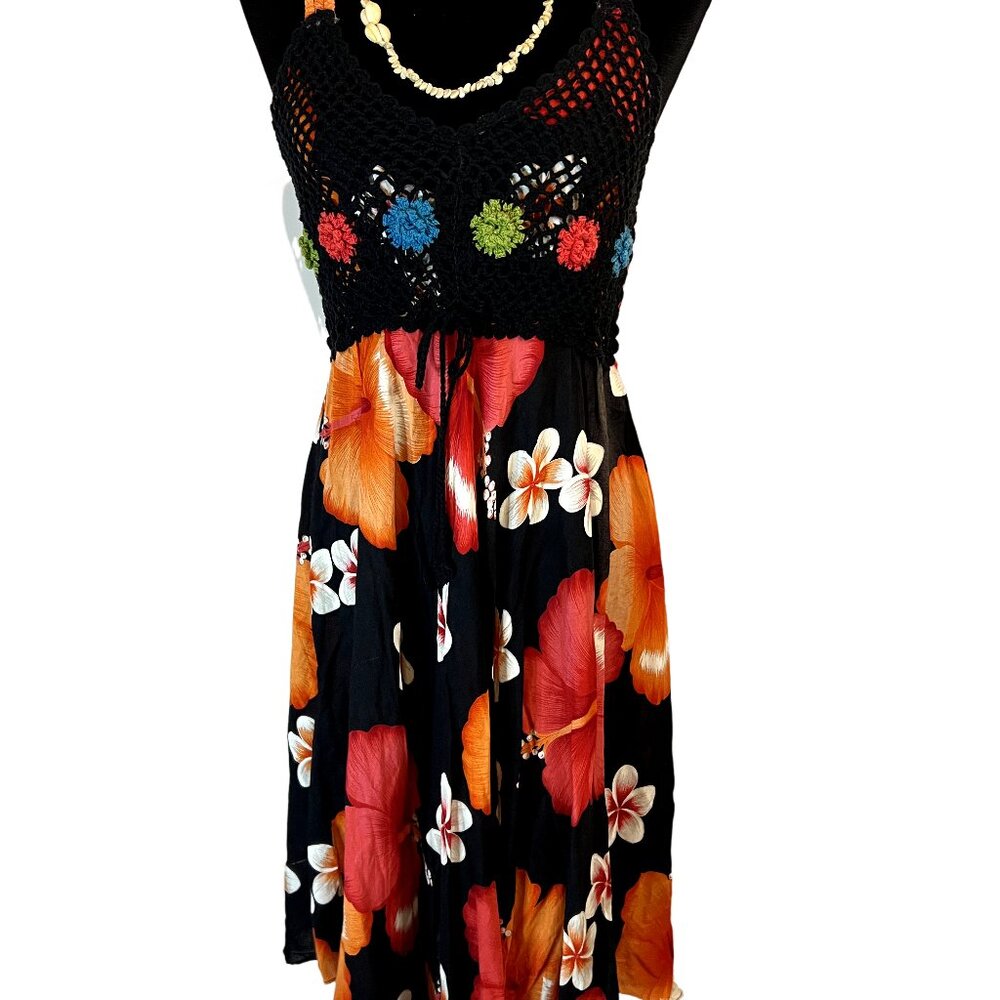 Niraya Beautiful Crochet Top Summer Beach Sun BOHO Dress Size Medium Cruise